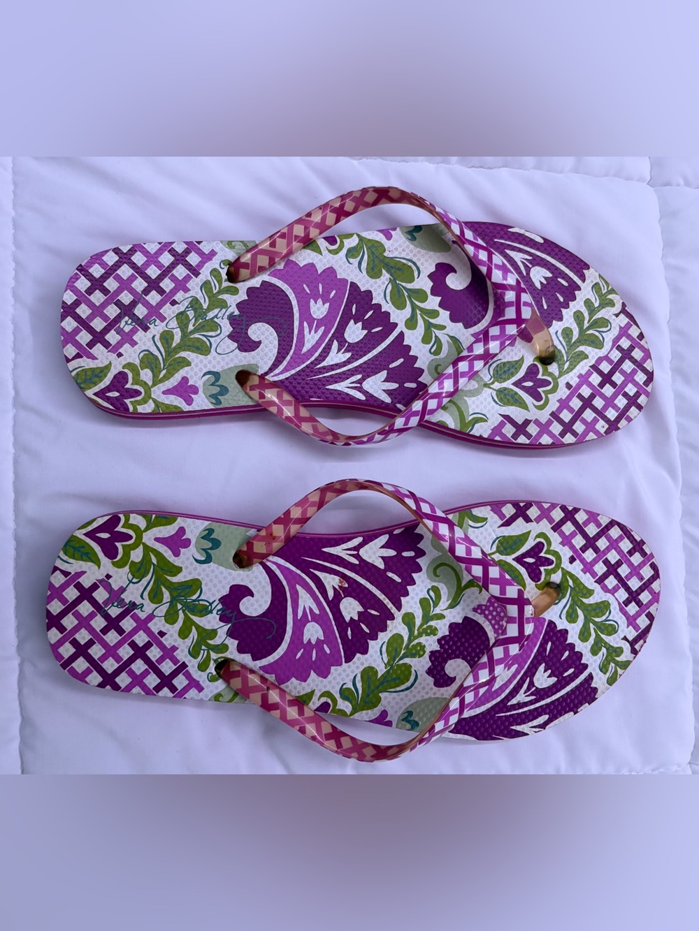 Vera Bradley Women’s Purple Floral Flip Flops